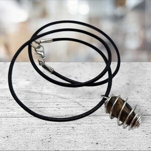 Handmade Tigers Eye Stone Pendant in Silver Spiral Cage Necklace